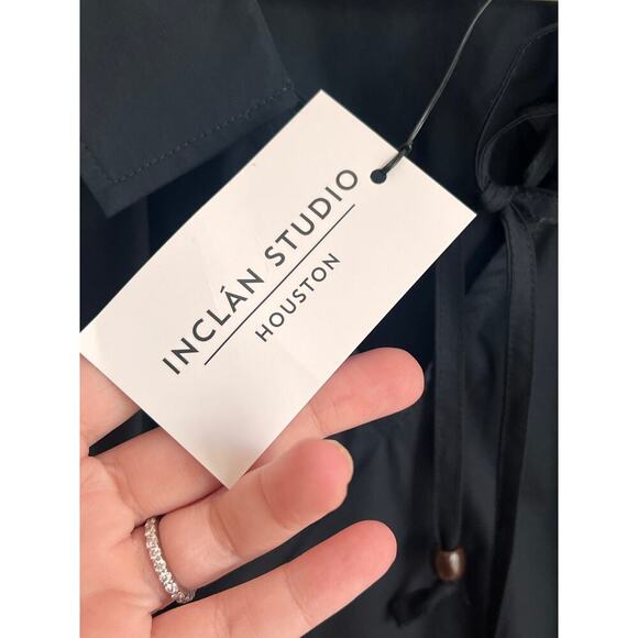 Inclan Studio Sampson Cotton-Lycra Long Sleeve Blouse Black Women's Size M NWT - Picture 6 of 10